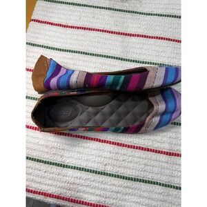 Reef Tropic Bella Costa Multi Colored Ballet Flats 8 Hand Woven Stripped